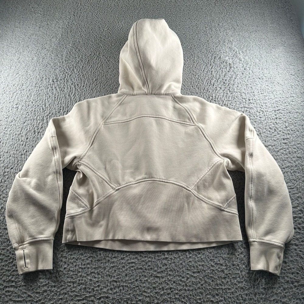 Lululemon Scuba Hoodie Womens XS/S Half Zip Pullover Cropped Fleece Cream Beige - Picture 5 of 8